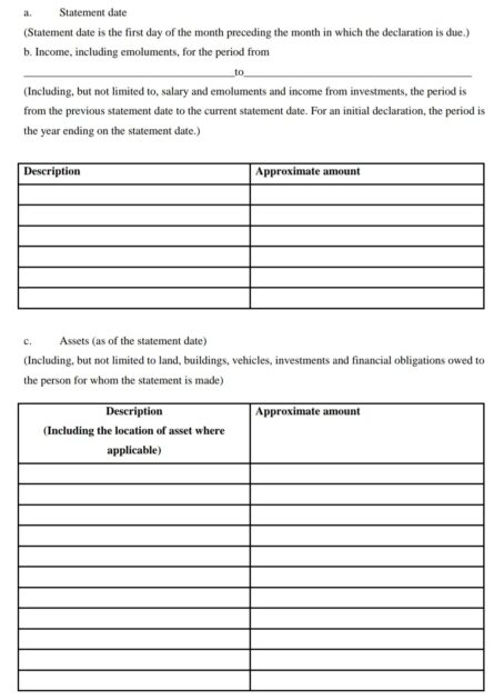 Wealth declaration form page 3 