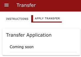 KUCCPS student app: Use this tab to apply for inter-institution transfer.