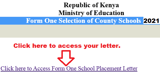 County School 2021 Form Admission Letter Download Portal 1
