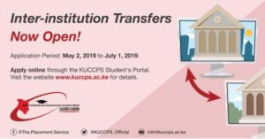 Read more about the article KUCCPS- Inter-Institution Transfer Application for the 2023/2024 Placement Cycle Inter-Institution Transfer Application for the 2023/2024 Placement Cycle.