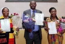Kenya's Asumbi Girls teacher, Eric Ademba, among winners of Continental award: This is all you need to know about the award 1 The 2019 African Teacher Prize winners; Right to Left: Ms Augusta Lartey-Young (Ghana), Mr. Eric Ademba (Kenya) and Sister Gladyce Kachope (Uganda);