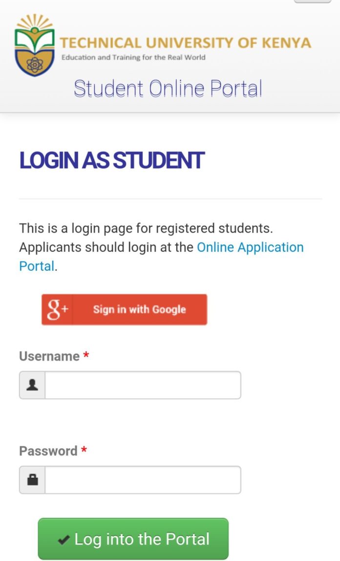 How to Log in to Technical University of Kenya Students Portal, https://portal.tukenya.ac.ke, for Registration, E-Learning, Hostel Booking, Fees, Courses and Exam Results