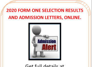 2020 Form one selection results and admission letters; Extra County schools