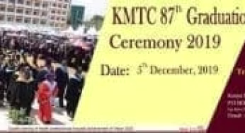KMTC graduation Ceremony; Graduation Date, Venue, Time, Fees and other details