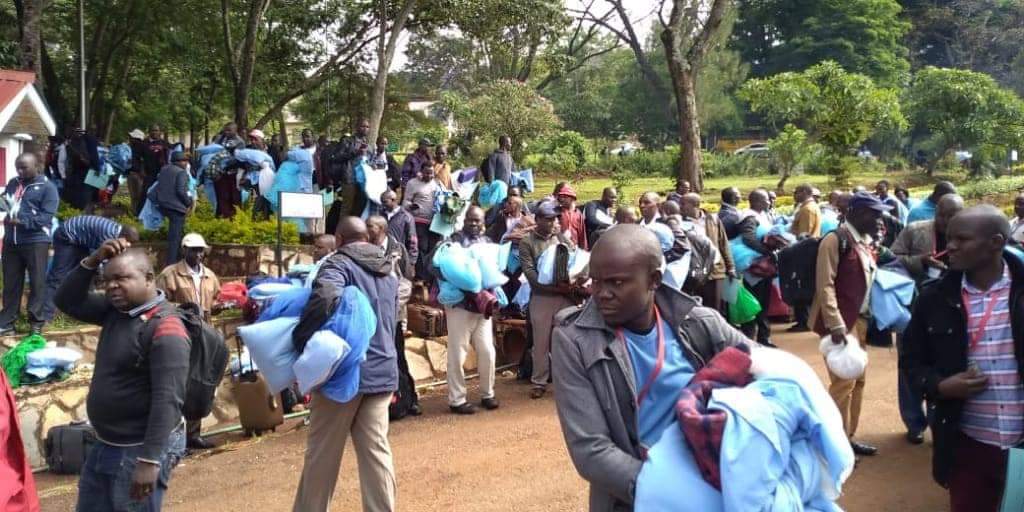 We will to go if you wont increase rates- 2019 KCSE examiners were seen packing at Machakos Girls marking centre on Monday