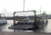 A Ferry at the Likoni channel. Another car has plunged into the Indian Ocean with unknown number of occupants.