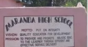 Maranda High School KCSE 2020 results analysis, grade count and ranking