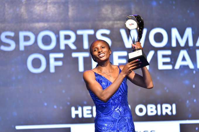 Hellen Obiri, was all smiles after being named the 2019 Safaricom Sports Woman of the Year.