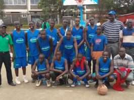 2015 KSSSA Basketball Champions Maseno school pose for a group photo after edging out Nairobi's Upper Hill 46-45 in the final.