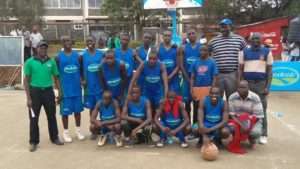 2015 KSSSA Basketball Champions Maseno school pose for a group photo after edging out Nairobi's Upper Hill 46-45 in the final.
