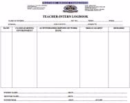 Teacher Intern Log book free download.