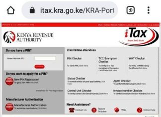 The KRA iTax window. Reset your forgotten KRA password by visiting this portal.
