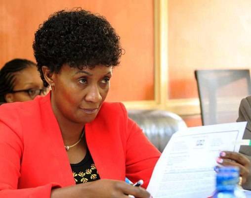 TSC Boss Dr. Nancy Macharia. The commission is urging teachers to contribute towards the covid-19 kitty.