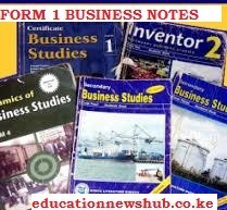 BUSINESS STUDIES FORM ONE FREE NOTES FOR ALL TOPICS. READ NOW.