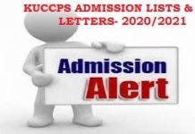 2020/2021 KUCCPS ADMISSION LETTERS AND LISTS PER UNIVERSITY