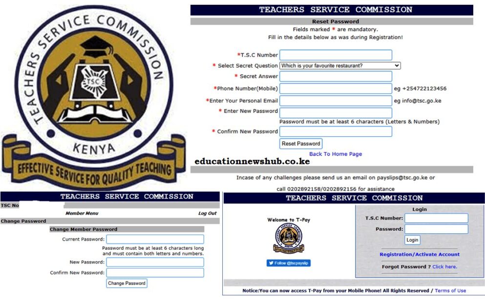 TSC Payslips; Registration, Login, details, password reset and how to download