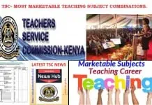 Most marketable TSC teaching subject combinations.