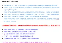 Free exams and their marking schemes for all forms.