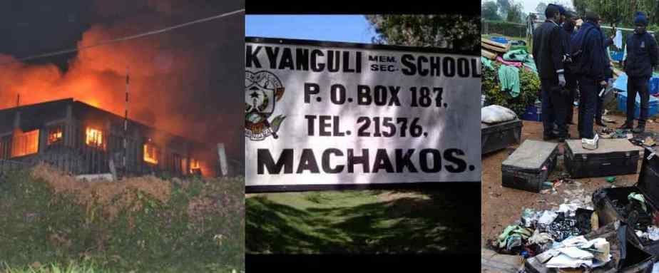 A past fire incident at one of the schools in Kenya.