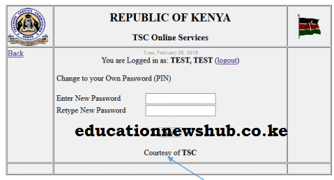 TMIS online portal; https://teachersonline.tsc.go.ke/.