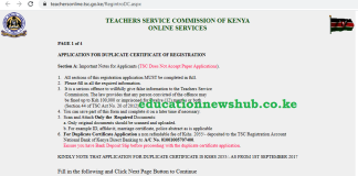TSC online portal; https://teachersonline.tsc.go.ke/