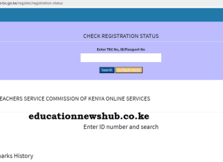 TSC registration status checking online portal; https://tsconline.tsc.go.ke/register/view-registration-status.
