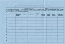 BBI referendum signature collection form by IEBC.