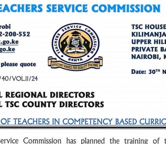 TSC Circular and details on the CBC 2020 training dates.