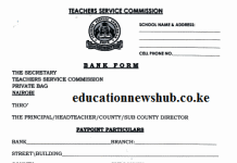 How to change the TSC pay point for teachers' salaries by filling the bank form.