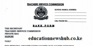 How to change the TSC pay point for teachers' salaries by filling the bank form.