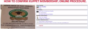 How to know if you are a Kuppet member 1 How to confirm Kuppet membership. Here is the simplified online procedure.