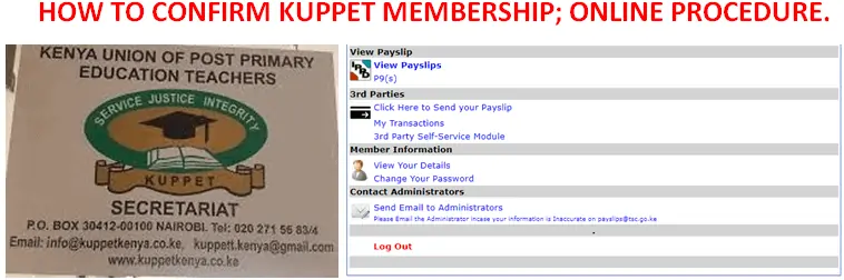 How to confirm Kuppet membership. Here is the simplified online procedure.