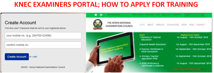 KNEC examiners training portal and application procedure.