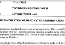 TSC Circular on revision of hardship areas.