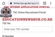 TSC intern application portal https://hrmis.tsc.go.ke/app/login.