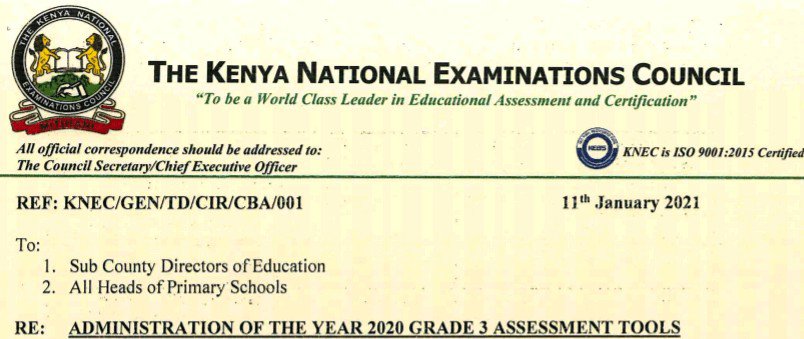 Knec releases 2020 grade 3 assessment tools, guidelines and timetable