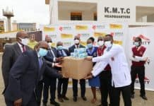 KMTC Students receive Surgical Masks from Kenya Covid 19 Fund Board and Equity Group Foundation scaled.