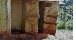 Dilapidated latrines.