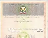 A KCSE Certificate.