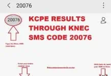 How to compose and send a message to Knec SMS code 20076 for your KCPE results.