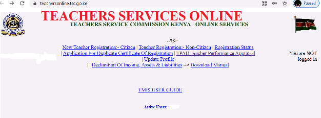 TSC online services system.