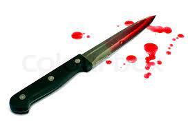 A blood stained knife.