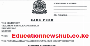 TSC Bank Form For Teachers