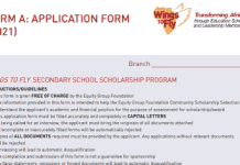 The Equity Wings to Fly Scholarship for 2021 Form Ones