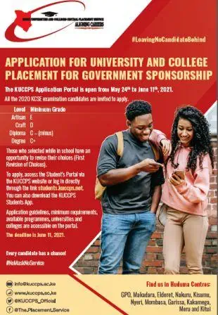 Kuccps portal now open for Course applications, revisions by KCSE 2022 candidates