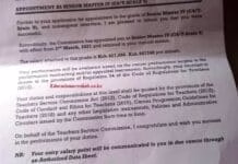 TSC letters for promoted teachers in 2021.