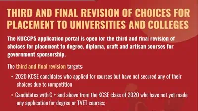Kuccps third revision of Course Choices.