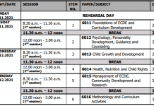 ECDE Diploma Timetable 2021