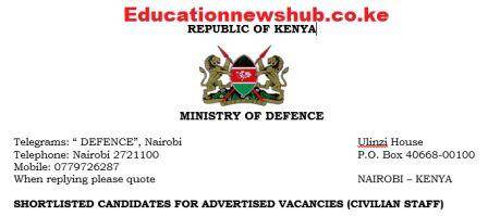 KDF shortlisted applicants