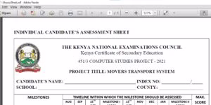 KCSE 2021 COMPUTER PROJECT- KNEC GIVES NEW SCORING GUIDE 1 Knec guidelines on Computer Project. (2)